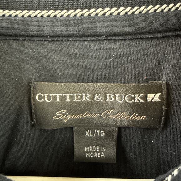 Cutter & Buck Signature Collection Mens Polo Shirt Size XL Black & White Stripes - Picture 4 of 10